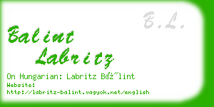 balint labritz business card